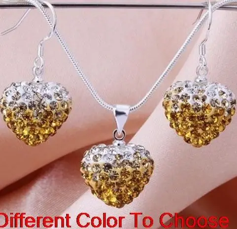 2 компл./лот разноцветные бусины градиент комплект с принтом в виде сердца серьги