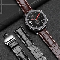 22mm genuine leather band strap for amazfit gtsgtr 47mm replacement strap for amazfit stratos pace 2 bracelet accessories