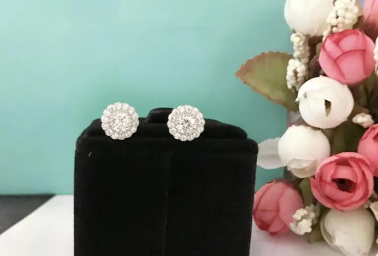 

YTF31 925 silver Classic Engagement Earrings Cubic Female Women Earrings Jewelry