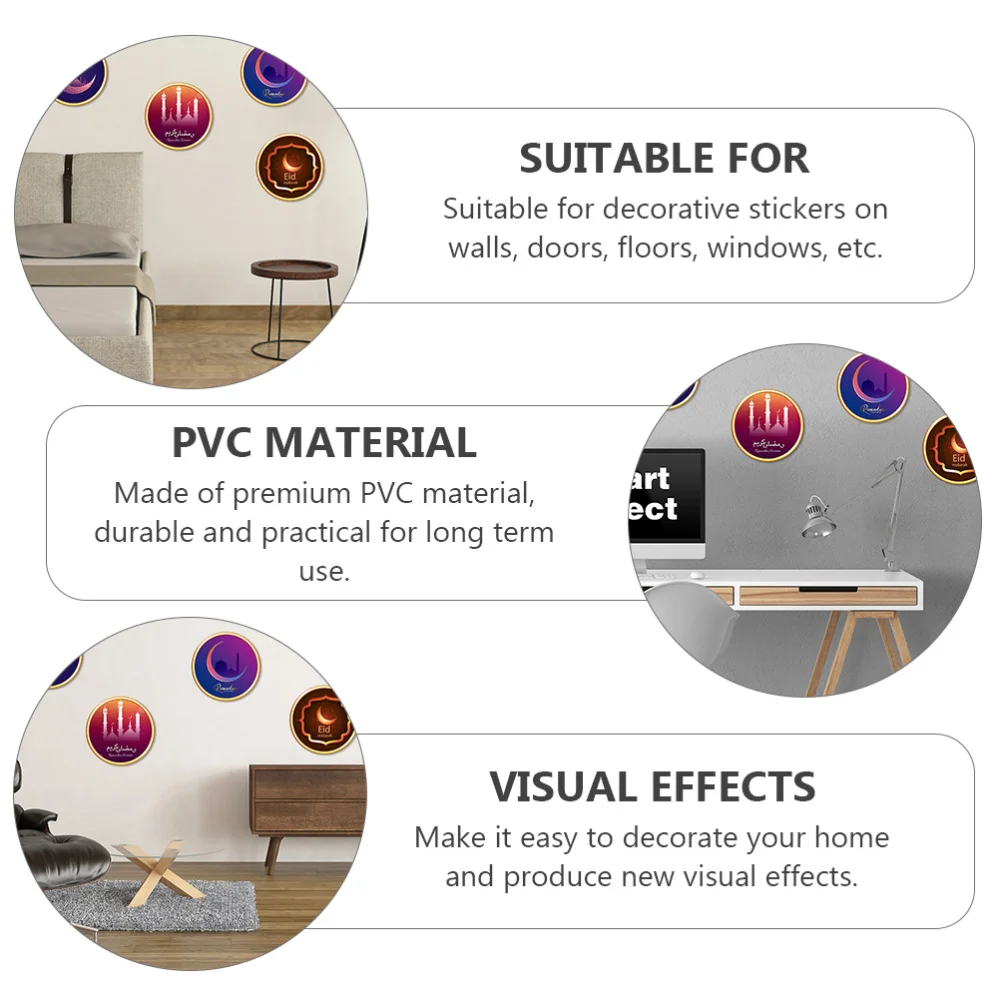 

4 Pcs Beautiful Stickers Decals Decorative Window Stickers Unique Mirror Decals