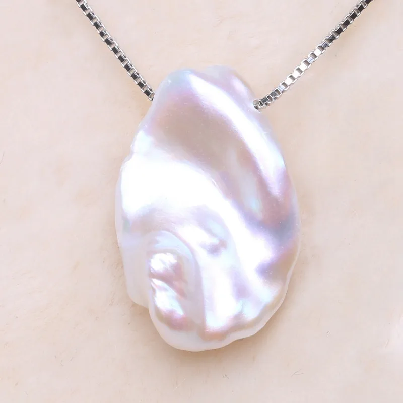 Ожерелье-цепочка с натуральным пресноводным жемчугом украшение из