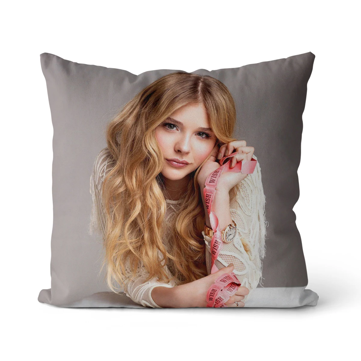 

Chloe Grace Moretz Velvet, Cotton Canvas square pillow cover cushion cover, used for sofa living room office party car