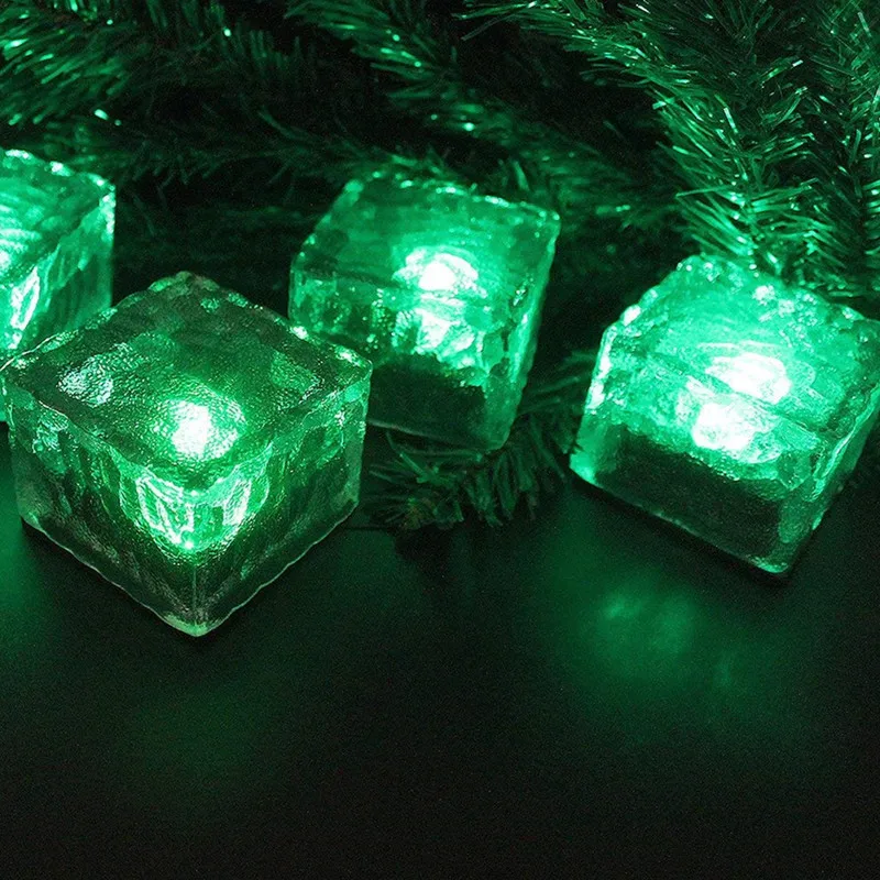Solar Path Light Underground Buried Brick Led Ice Cube Shape Garden Waterproof Landscape Road | Лампы и освещение