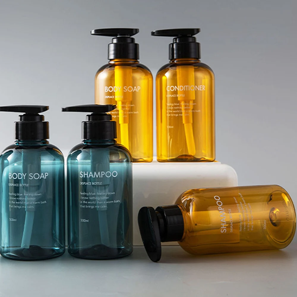 

3PCS 300ml 500ml Long Neck Split Bottling Repeatable Liquid Soap Bottle Set For Lotion Bath Body Shampoo Bottles Outdoor Travel