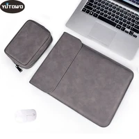 soft pu leather laptop sleeve for macbook air pro 13 14 15 inch laptop bag 15 4 notebook tablet case for xiami dell lenovo cover