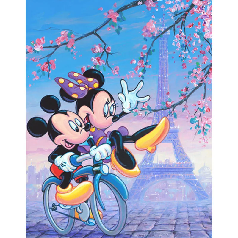 

Disney Full Diamond Paintings Cartoon Mickey rides with Minnie DIY Diamond Embroidery Painting Decoration Gift