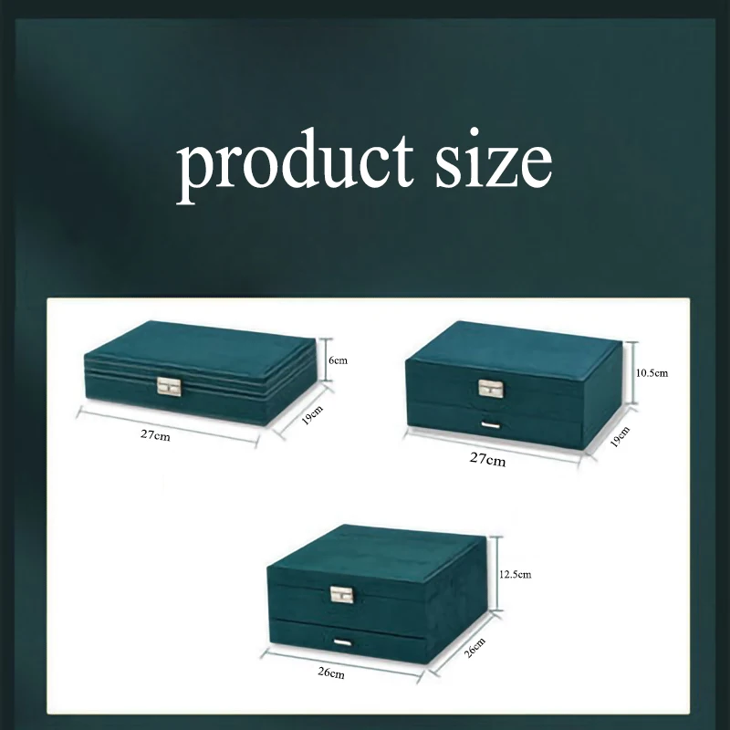 Three-Ayers Flannel Jewelry Organizer Box Oversize Premium Necklaces Earrings Rings Women Large Storage Case with Lock