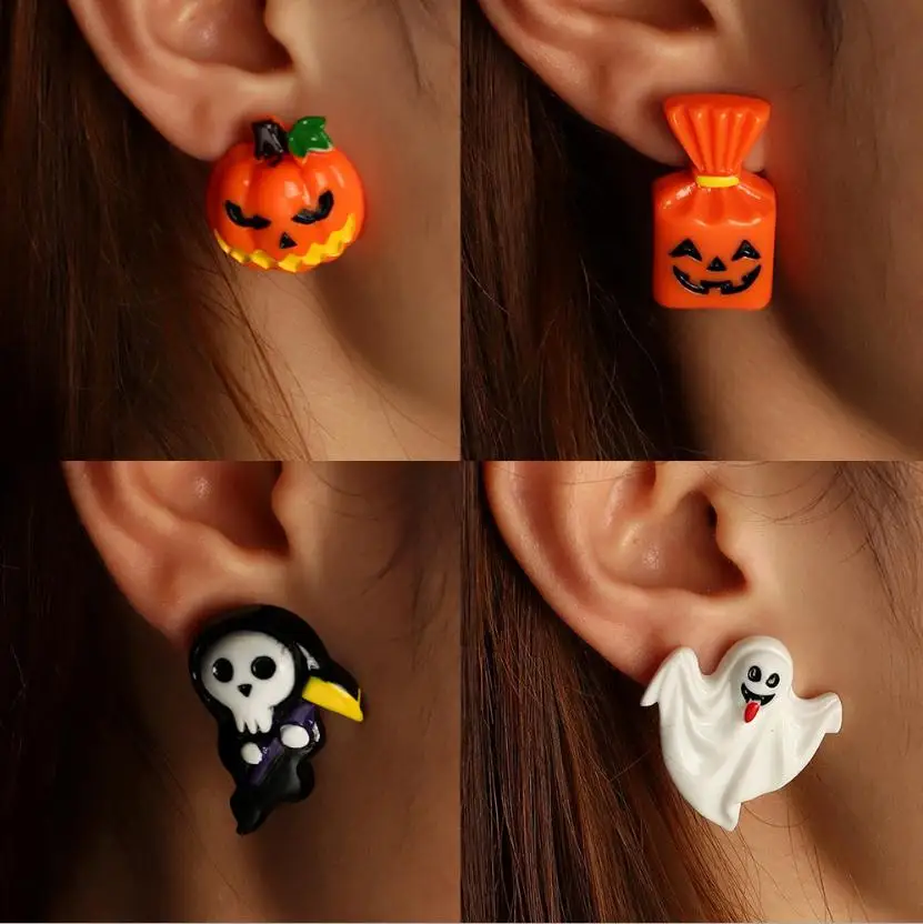 

Halloween Funny Earrings Fashion Acrylic Nanda Light Earrings