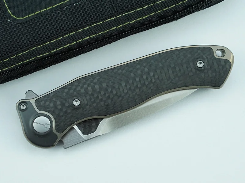 Складной нож VENOM BONE DOCTOR M390 Titanium CF Flipper уличный Карманный кухонный для кемпинга