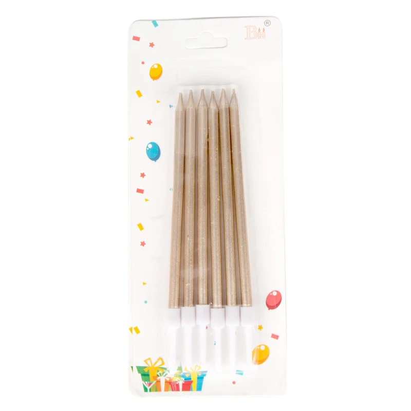 5 шт Карандаш Форма день рождения свеча тонкий блеск золотой серебряный торт День