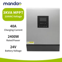 madoud 3kva 2400w solar power inverter 230v 24v pure sine wave converter built in 40a mppt controller for home use