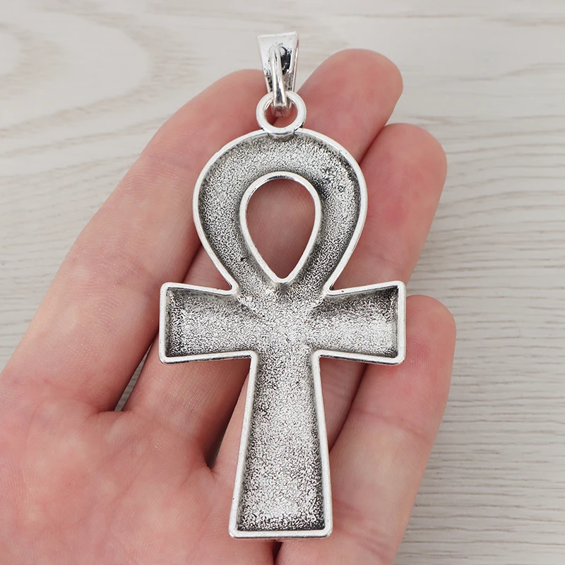 3 x старинное серебро большой Ankh египетский крест подвески для ожерелья ювелирных