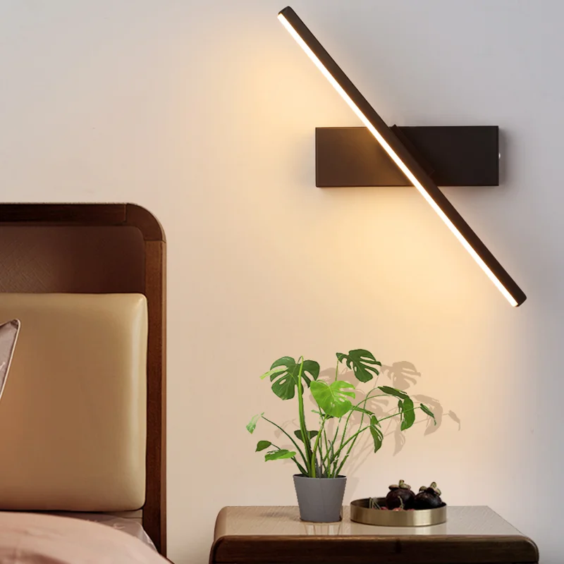 

Led Modern Simple Aluminum Strip Wall Lamp Rotatable Adjustable Height Living Room Bedroom Aisle Corridor Lights Lampy Do Salonu