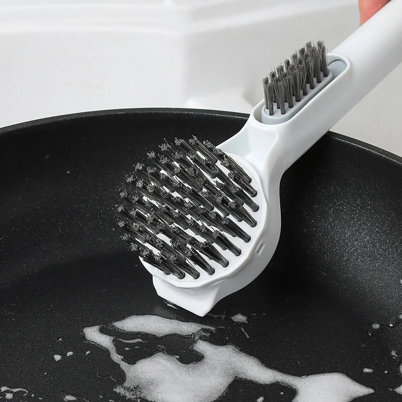 

Hot Sale 3-in-1 Kitchen Cleaning Brush Scrubber Dish Sponge Brush Multifunctional Dish Brush Kitchen Pot Brush