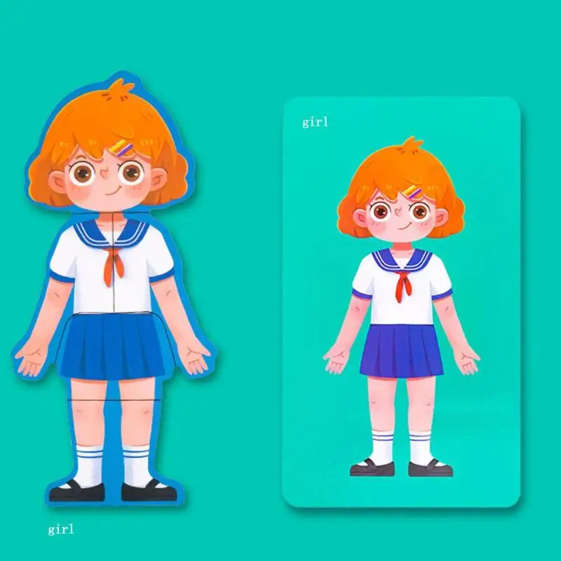 Girl Малыш Boby познавательная игрушка набор Монтессори структура человеческого тела головоломка обучающая познавательная Развивающая игра игрушки для детей Подарки - Цвет: Girl