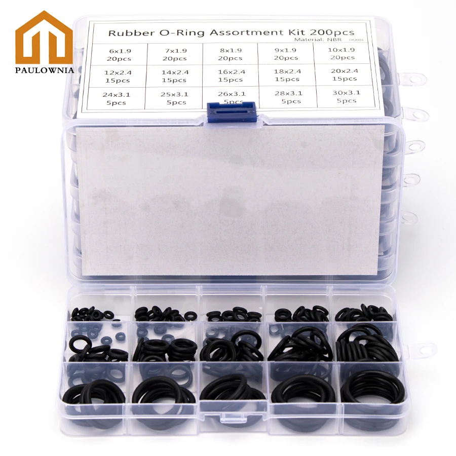 

150-200-225pcs PCP Пейнтбол NBR резиновое уплотнение Замена уплотнительное-образных уплотнительных кольца комплект OD 6 мм-35 мм CS 1 мм 1,5 мм 1,9 мм 2,4 мм 3,1 ...