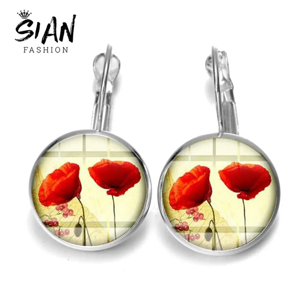 Красивые красные серьги с французским крючком SIAN 2019 очаровательный цветок