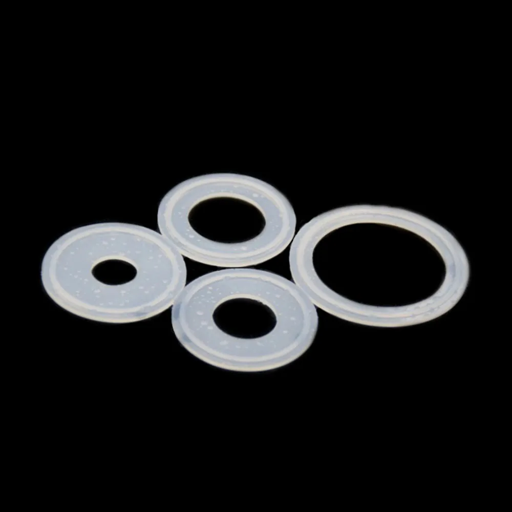 Junta de sellado de silicona sanitaria, anillo plano compatible con abrazadera triple de 1/2, 3/4, 1, 1,5, 2, 2,5, 3 y 3,5 pulgadas, 5 uds.
