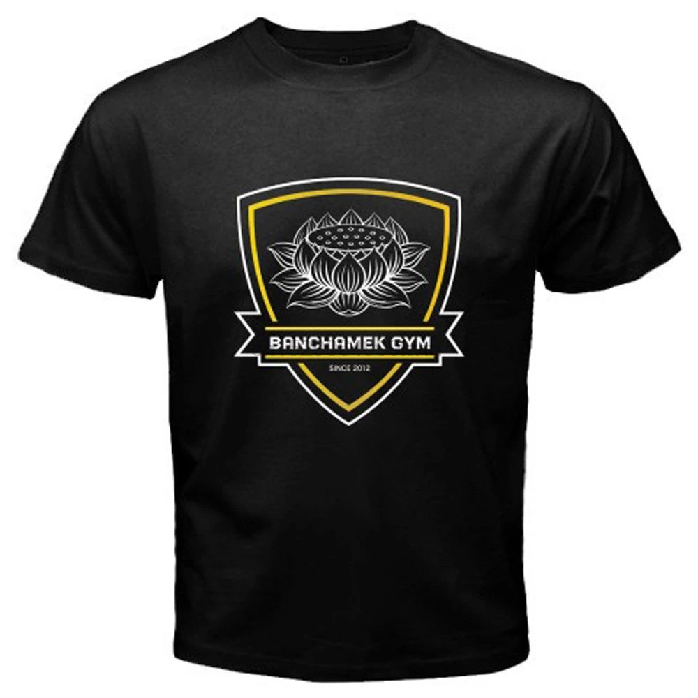 Новинка BANCHAMEK GYM Buakaw Por Pramuk Muay Thai Логотип Мужская черная футболка Размер S 3XL 100%