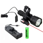 Охотничий фонарь, лазерный точечный прицел, тактический фонарик T6, светодиодный ффонарь, крепление с переключателем давления для охоты детектор рыбалки