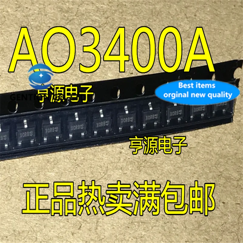 

50Pcs AO3400A AO3400 5.7A 30V SOT23-3 N-channel MOSFET in stock 100% new and original