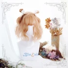 Светло-оранжевый летний парик Лолиты Harajuku Фея кудрявые короткие косплей челки сладкий блонд желтый для девочек синтетические волосы