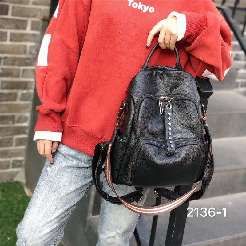 Новое поступление 2020 кожаные рюкзаки для девочек-подростков Женская