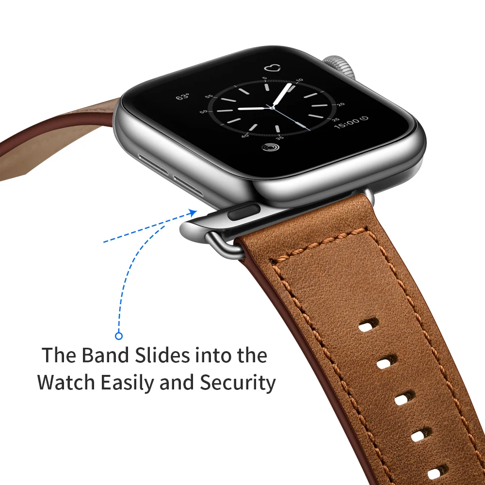 Lether Band for Apple Watch 7 41mm 45mm Strap iwatch series 3 38mm SE 6 5 4 2 1 Bracelet Accessories 40mm Wristband | Наручные часы