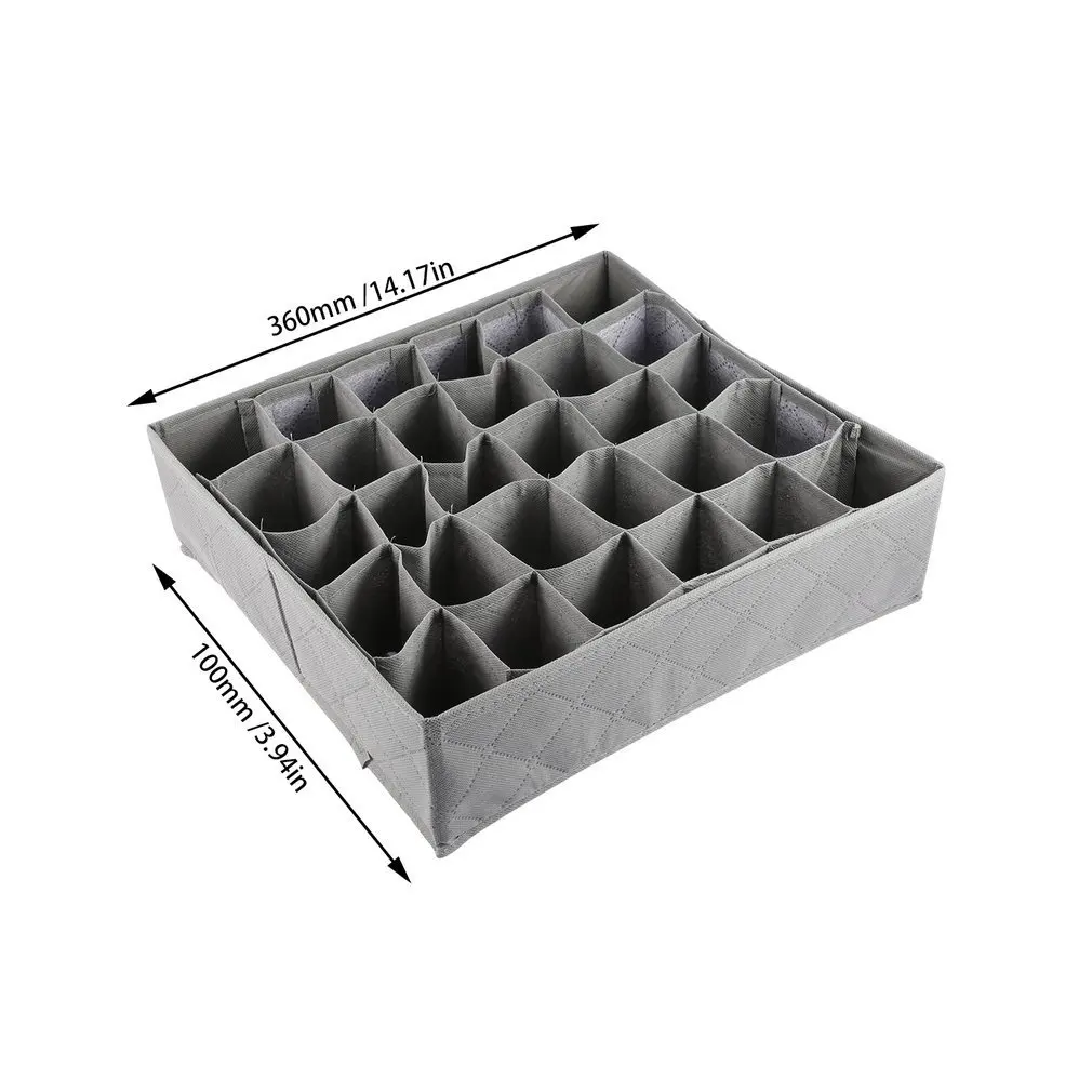 

30 Grid Slot Bamboo Charcoal Underwear Ties Socks Drawer Closet Organizer Storage Box Fit For Collection