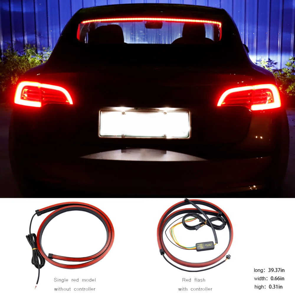 

Waterproof High Brake Lights Styling LED Flexible Strip Cars Safety Warning Signal Light Auto Stop Signal Lamp Car Accessories