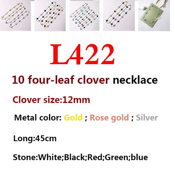 Get L422  Necklace 10 Flower Personality Fashion Romantic Style Hot Jewelry Exquisite Four Leaf Clover Short Necklace Sweater Chain