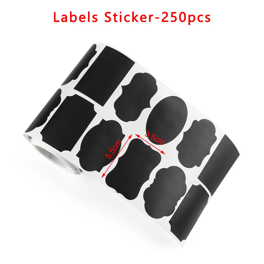 250pcs Roll 120 шт/рулон водонепроницаемый меловая доска кухня специи этикетки наклейки дома jam Jar ярлыки на бутылки этикетки для досок Наклейки маркер - Цвет: 250pcs Roll