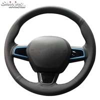 shining wheat genuine leather hand stitched steering wheel cover for renault k ze