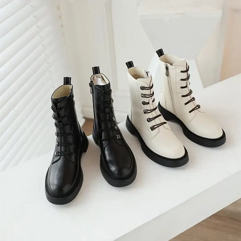 

Женские ботинки Martin на платформе, зимние универсальные корейские ботильоны в британском стиле, женская обувь, 2021