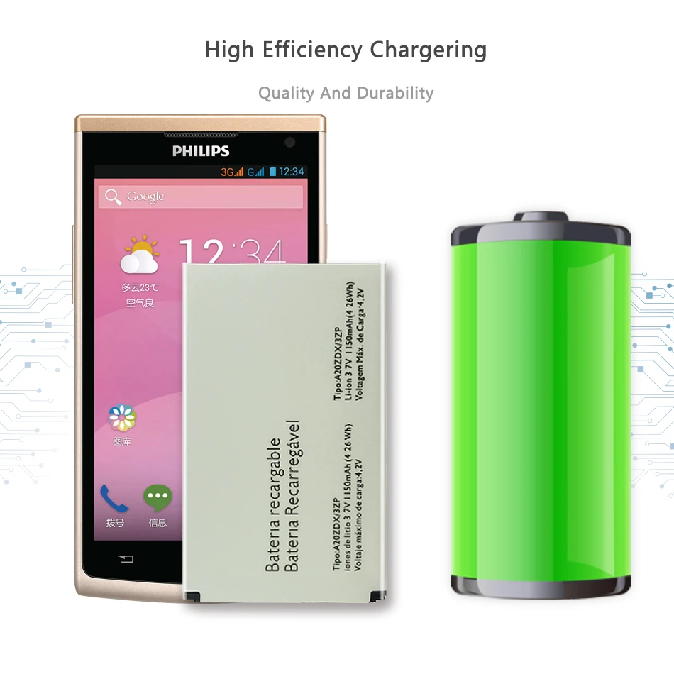 Новый аккумулятор A20ZDX/3ZP для смартфона PHILIPS Xenium X325 X100 T129 номер отслеживания -