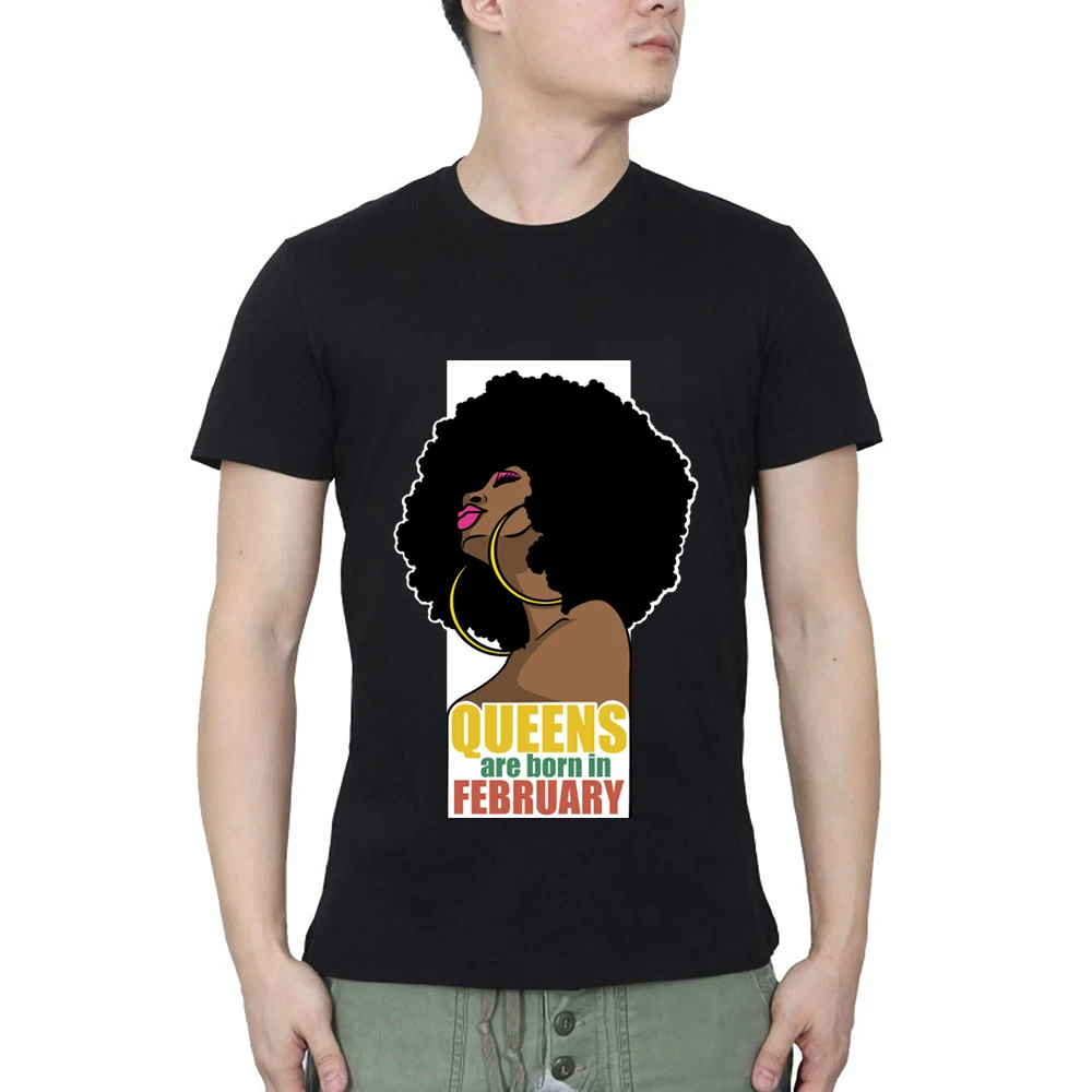 Queens рождаются в феврале Водолей рыбы черный Для мужчин футболка фитнес футболки