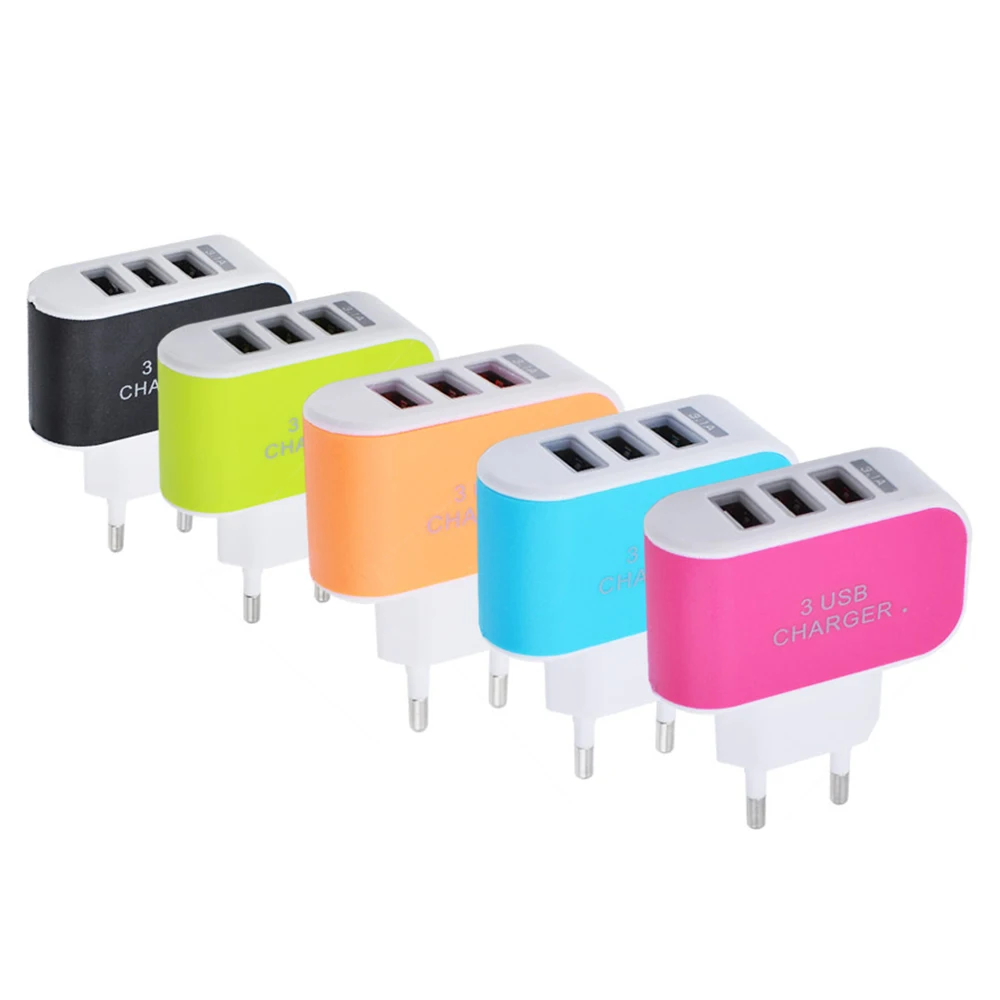 Универсальное 3 порта USB настенное зарядное устройство домашнее зарядное устройство переменного тока для путешествий адаптер EU-Plug для планшеты и смартфоны
