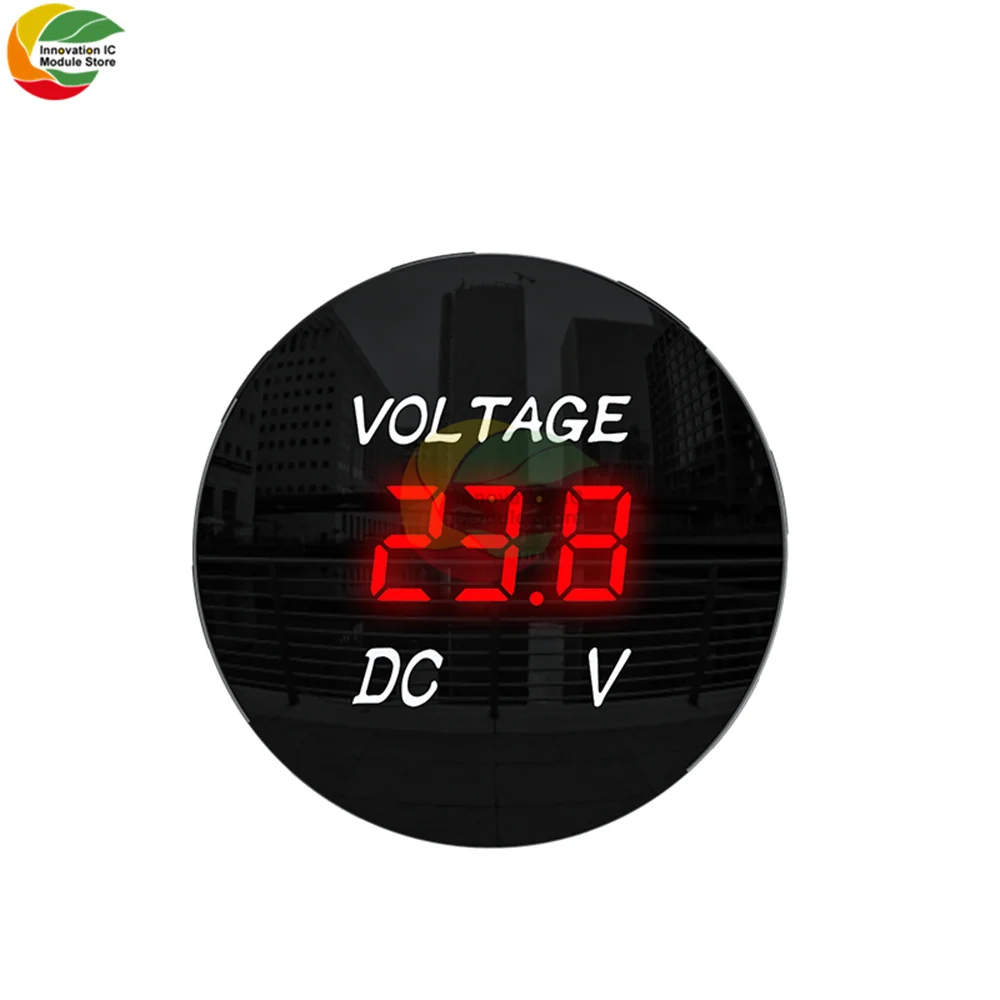 Цифровой светодиодный вольтметр постоянного тока 12 В водонепроницаемый с