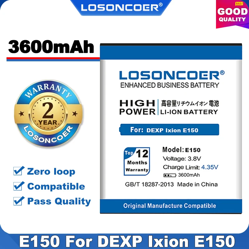 Аккумулятор LOSONCOER для DEXP Ixion E150 3600 мАч 100% оригинал|Аккумуляторы мобильных
