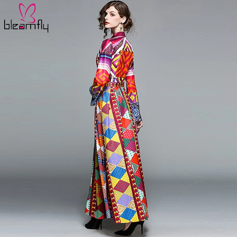 2019 женское осеннее винтажное Сексуальное Платье макси с круглым вырезом и