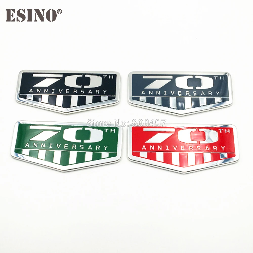 Стайлинг автомобиля 3D металлический хромированный цинковый сплав 70 я годовщина