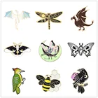 Эмалированные булавки с летающими животными, милые значки с лацканами-бабочками для одежды, динозавр, ювелирные изделия, броши на воротник, подарки, аксессуары для друзей