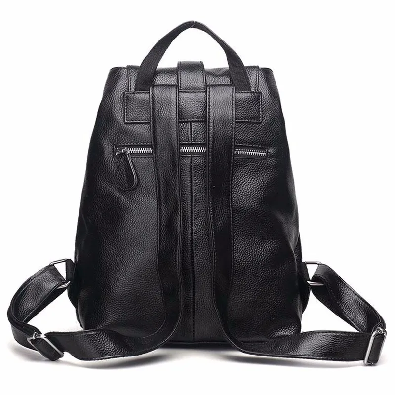 

2019 new cowhide ladies casual backpack fashion all-match soft leather backpack leather female bag big bag