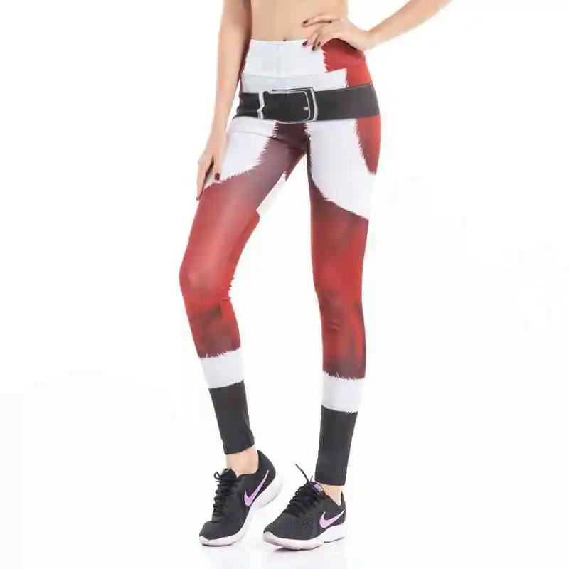 Новинка 2019 быстросохнущие рождественские леггинсы Модные дышащие до щиколотки с