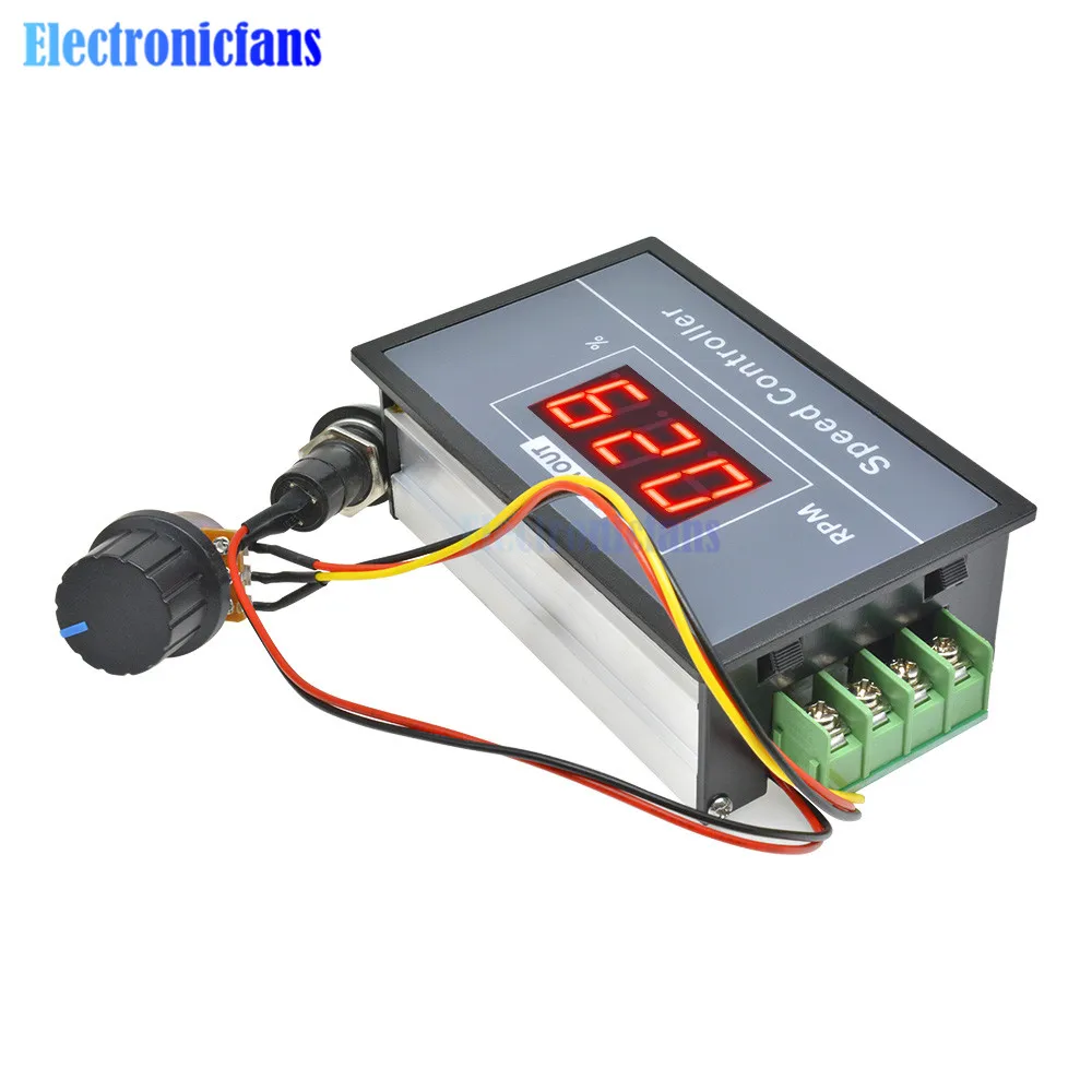 30A DC 6V 12V 24V 48V PWM Motor Speed Controller LED Digital Display 0~100% adjustable Voltage Regulator W/ Potentiometer Switch |