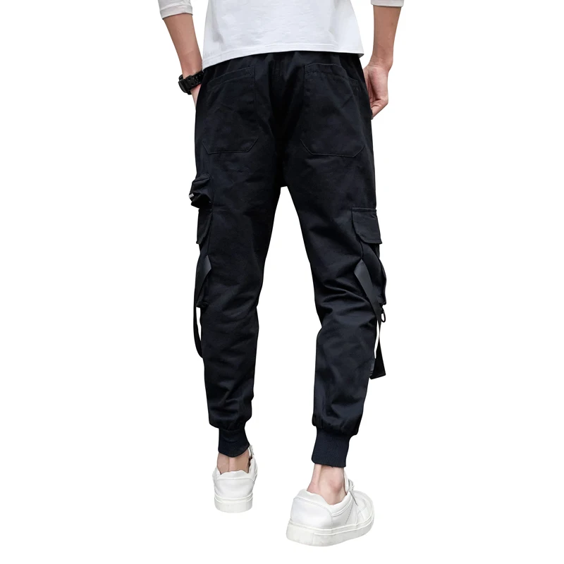 

Ribbon Men Trousers Leisure Fashionable Sweatpants Mens 2020 New Streetwear Jogger Elasticated Waist Hip Hop Pants Male 3XL