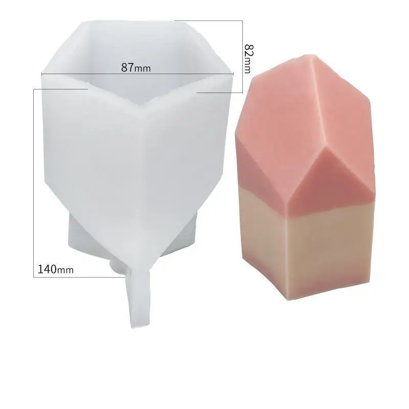 

3D Geometric Stone Candle Silicone Mold DIY Creative Bullet Shape Aromatherapy Candle Food Grade Silicone Mold Making Tool