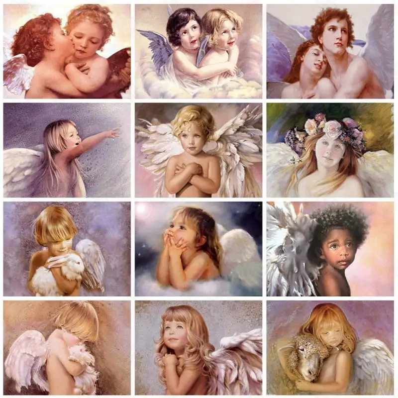 

5D DIY Diamond Painting Full Round Square Portrait Diamond Embroidery Sale Angel Rhinestones Mosaic Home Decor