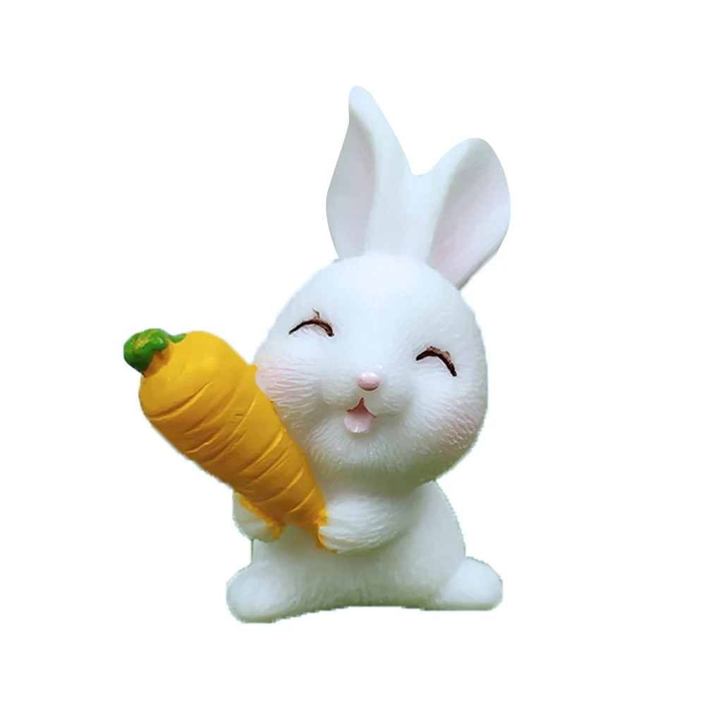 

Hot sale Miniature Decoration Cute Animal Cartoon Bunny Carrot Rabbit House Cute Rabbit Gardening Plant Resin Accessories Dropsh