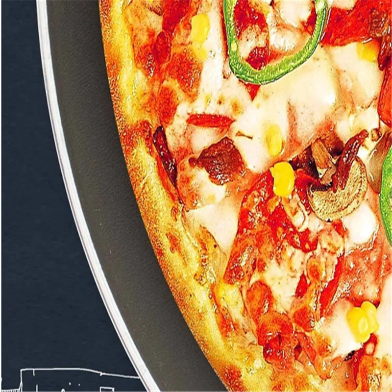 Пользовательские ручной корейский Ресторан изысканной пиццы еда фон